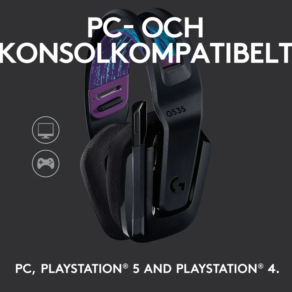Logitech G 535 Lightspeed Trådlöst gamingheadset