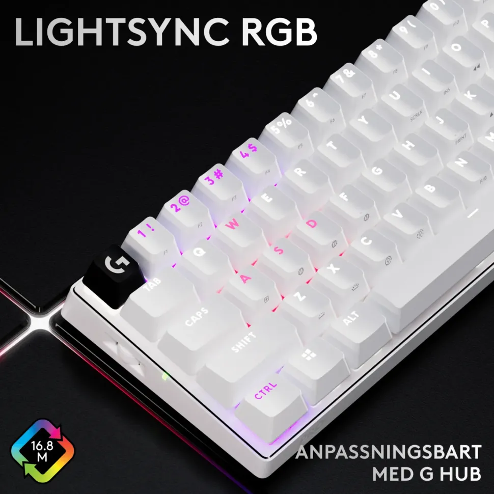 Logitech G PRO X 60 Lightspeed Trådlöst gaming-tangentbord Tactile White