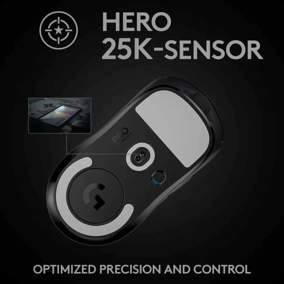 Logitech G Pro X Superlight Trådlös gaming-mus Svart