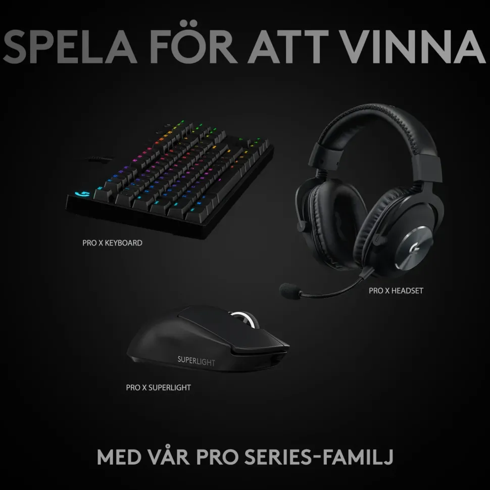 Logitech G Pro X Superlight Trådlös gaming-mus Svart