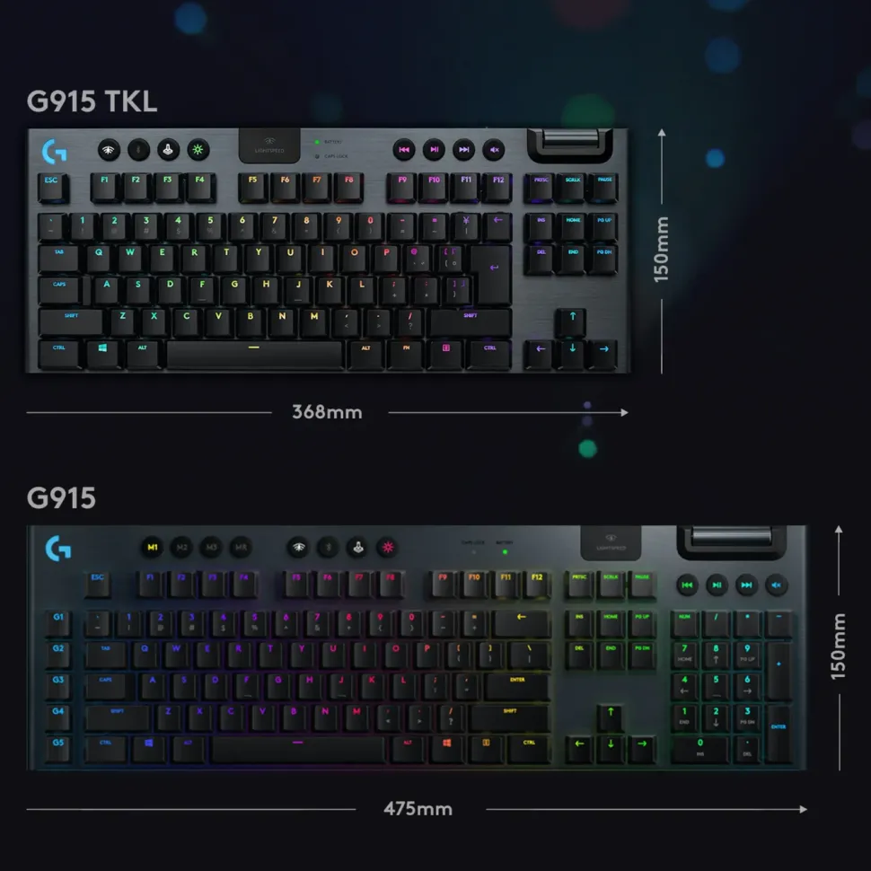 Logitech G 915 TKL Mekaniskt tangentbord GL Clicky Svart