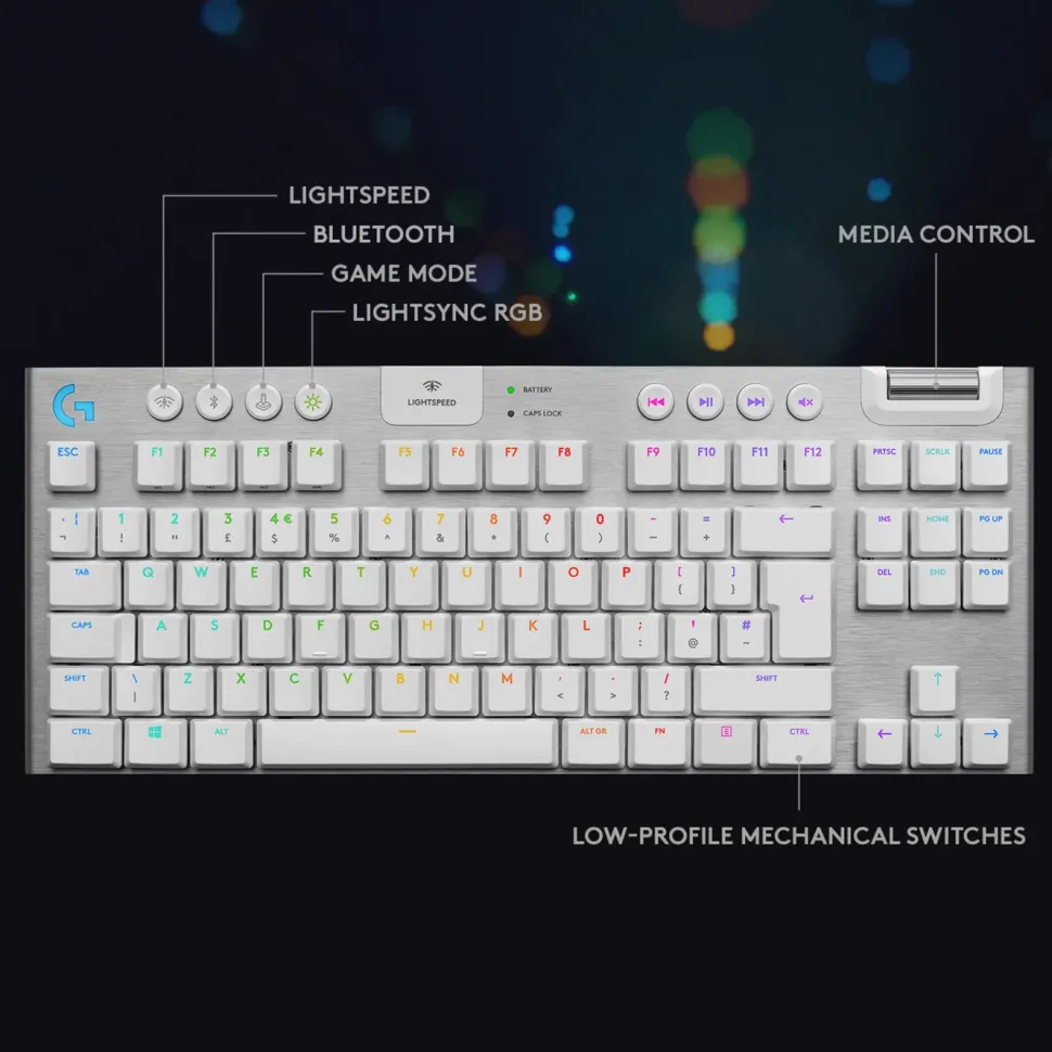 Logitech G 915 TKL Mekaniskt tangentbord GL Tactile Vit