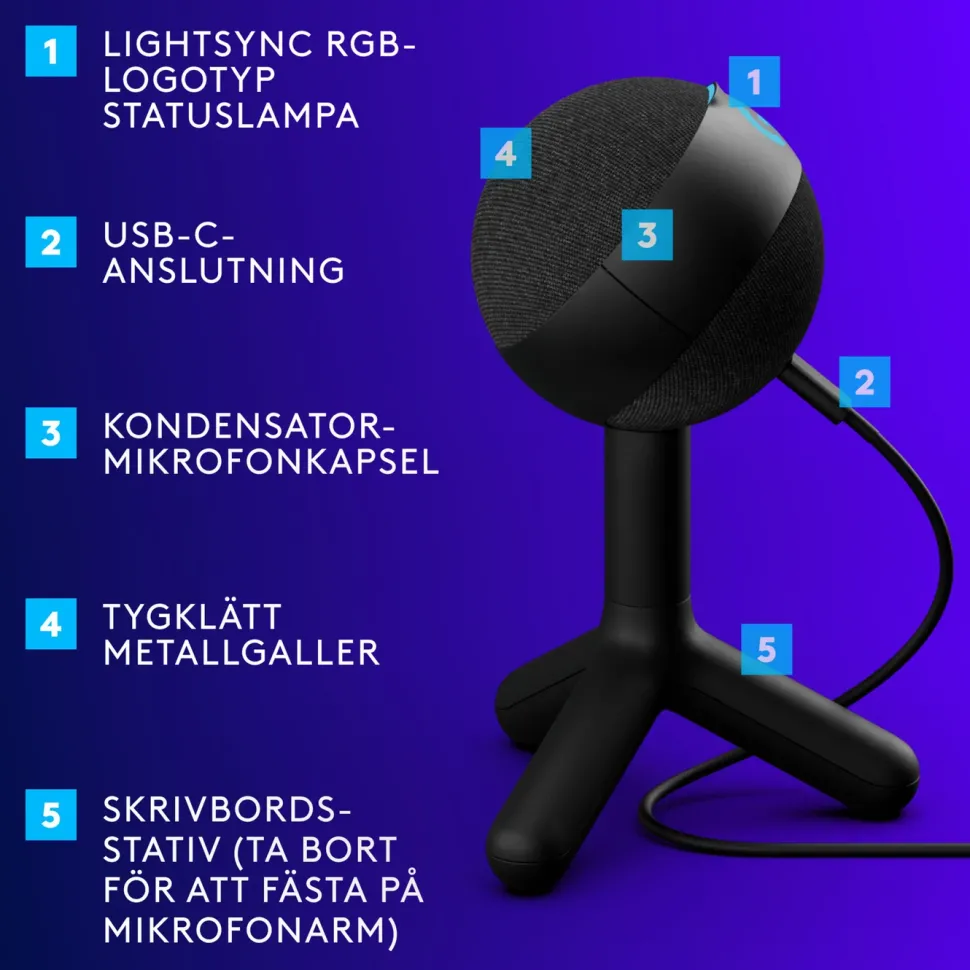 Logitech G Yeti Orb Svart