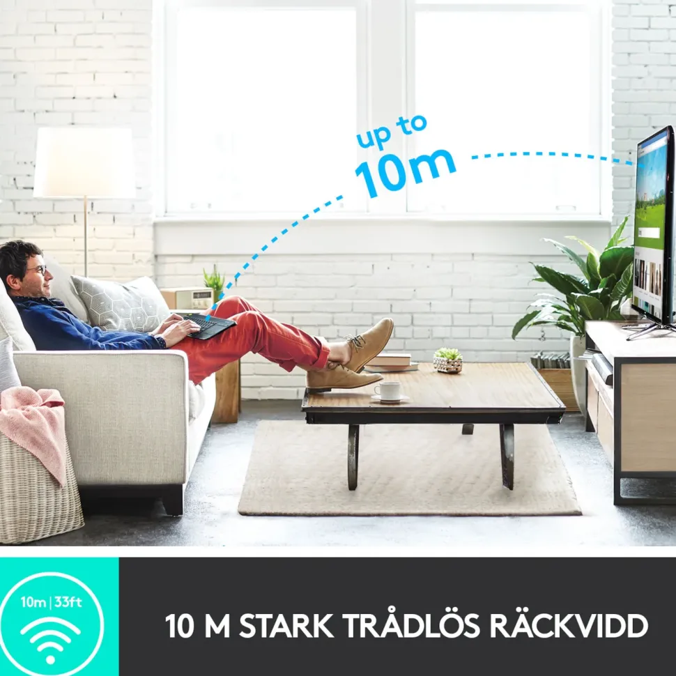 Logitech K400 Plus Trådlöst tangentbord med Touchpad