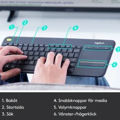 Logitech K400 Plus Trådlöst tangentbord med Touchpad
