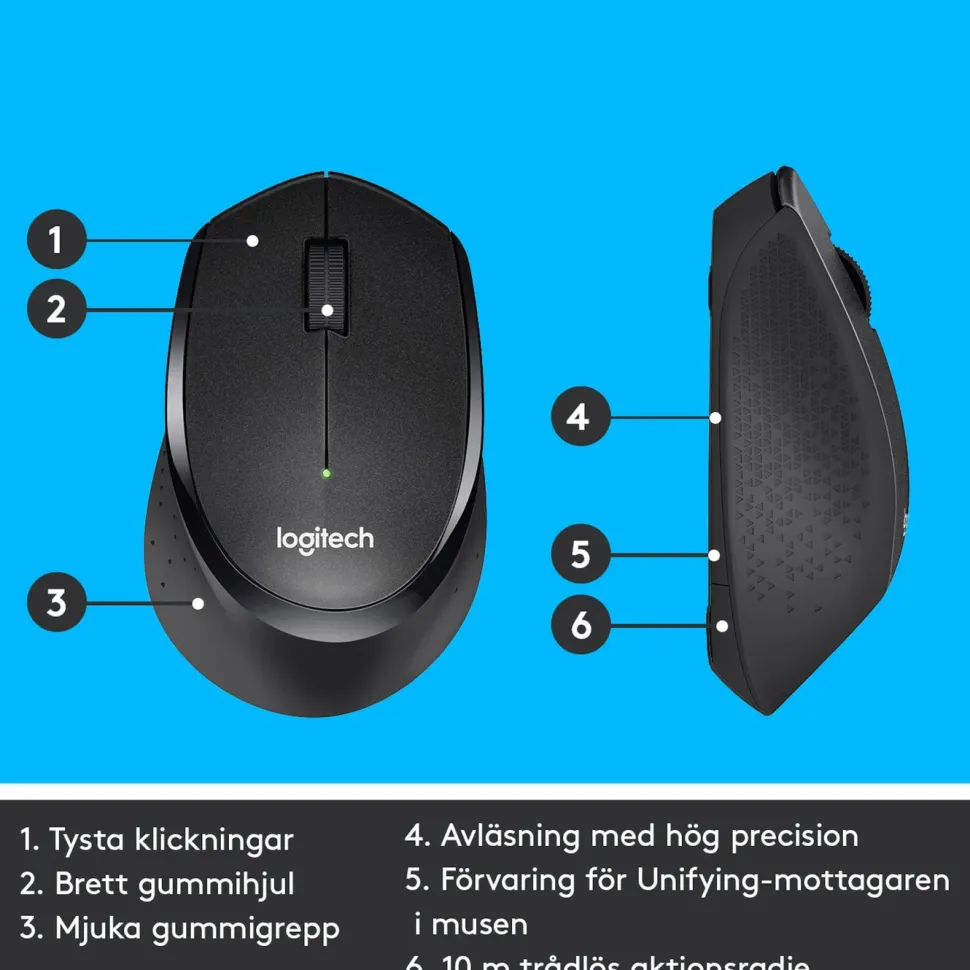 Logitech M330 Silent Tyst trådlös mus