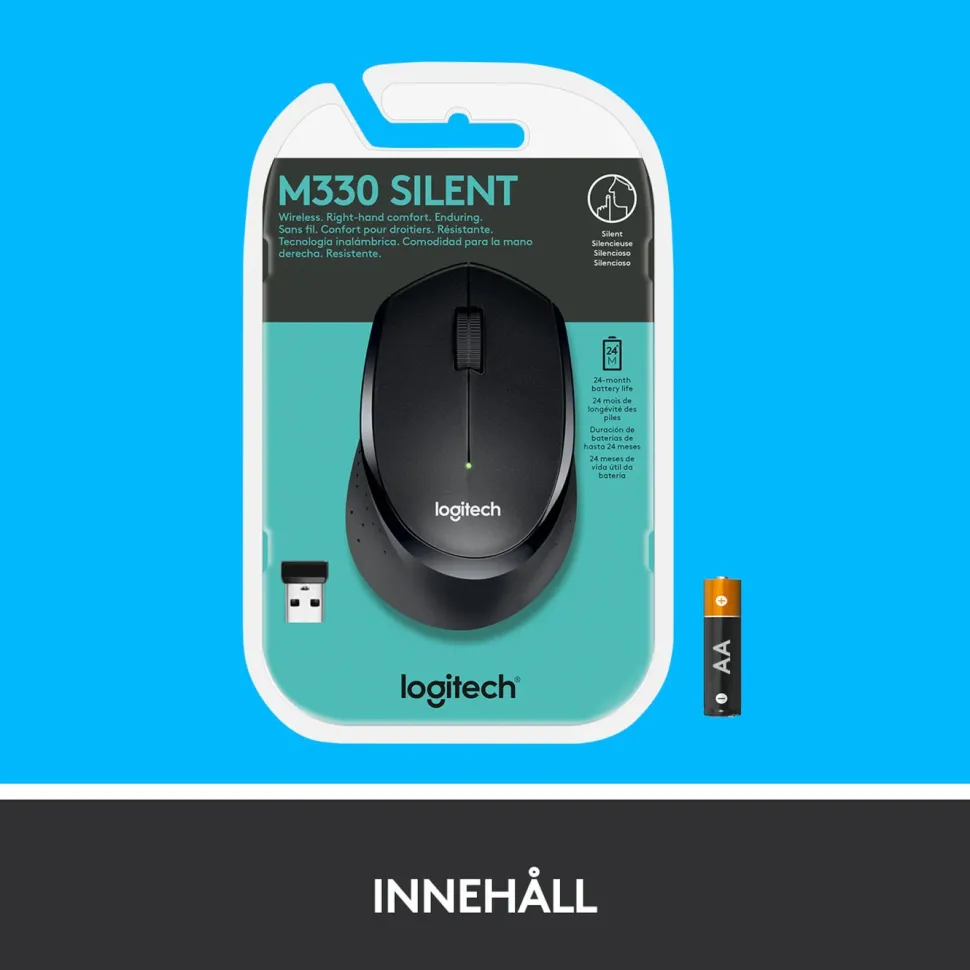 Logitech M330 Silent Tyst trådlös mus