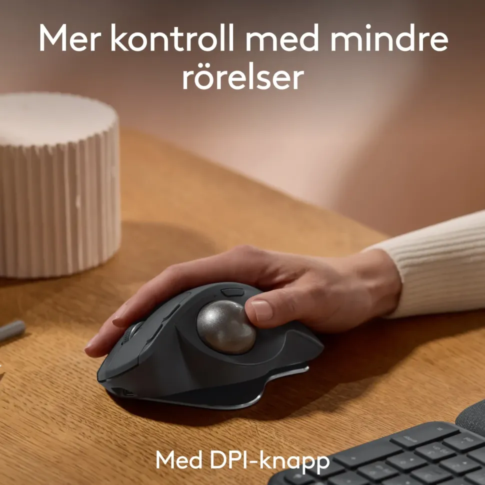 Logitech MX Ergo S Ergonomisk mus med styrkula