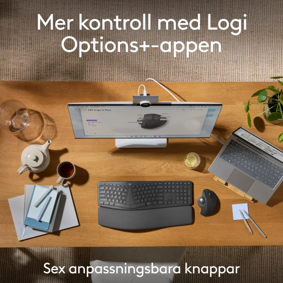 Logitech MX Ergo S Ergonomisk mus med styrkula