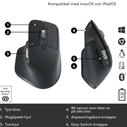 Logitech Mx Master 3s Trådlös datormus Graphite