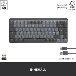 Logitech Mx Mechanical Mini Trådlöst mekaniskt tangentbord Brown Tactile Quiet