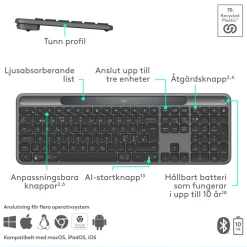 Logitech Signature Slim Solar+ Trådlöst tangentbord