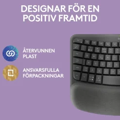 Logitech Wave Keys Trådlöst Ergonomiskt tangentbord