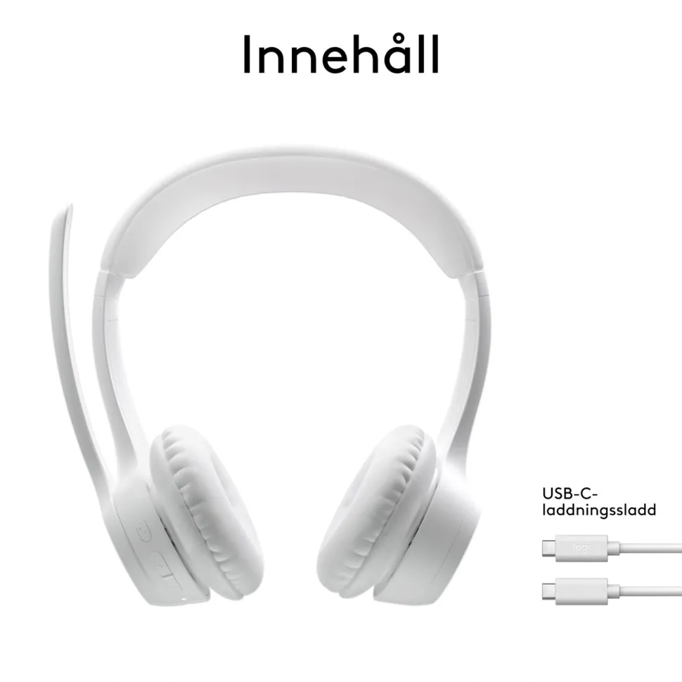 Logitech Zone 300 Trådlöst headset Off-white