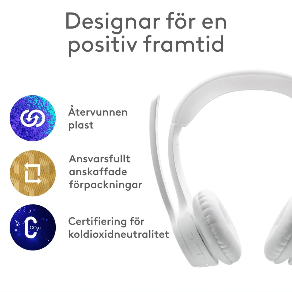 Logitech Zone 300 Trådlöst headset Off-white