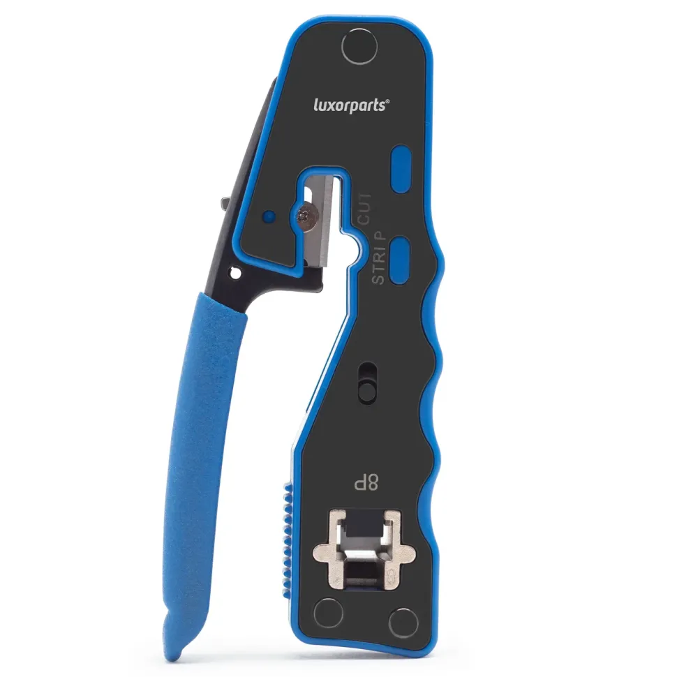 Luxorparts Crimptång med klipp- och skalfunktion för RJ45-kontakter