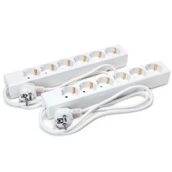 Luxorparts Grenuttag 6-vägs 1 m vit 2-pack