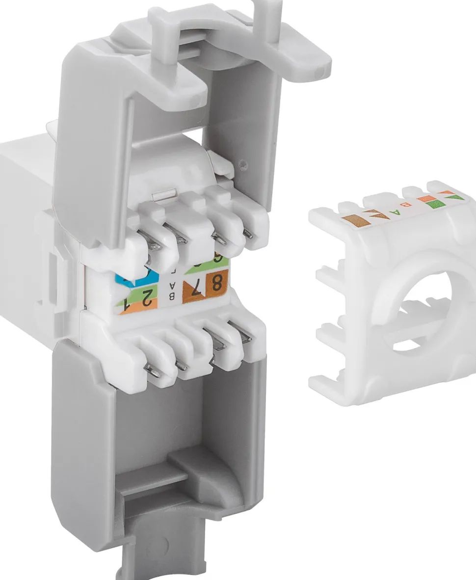 Luxorparts Keystone-jack Cat. 6a UTP verktygsfri Vit