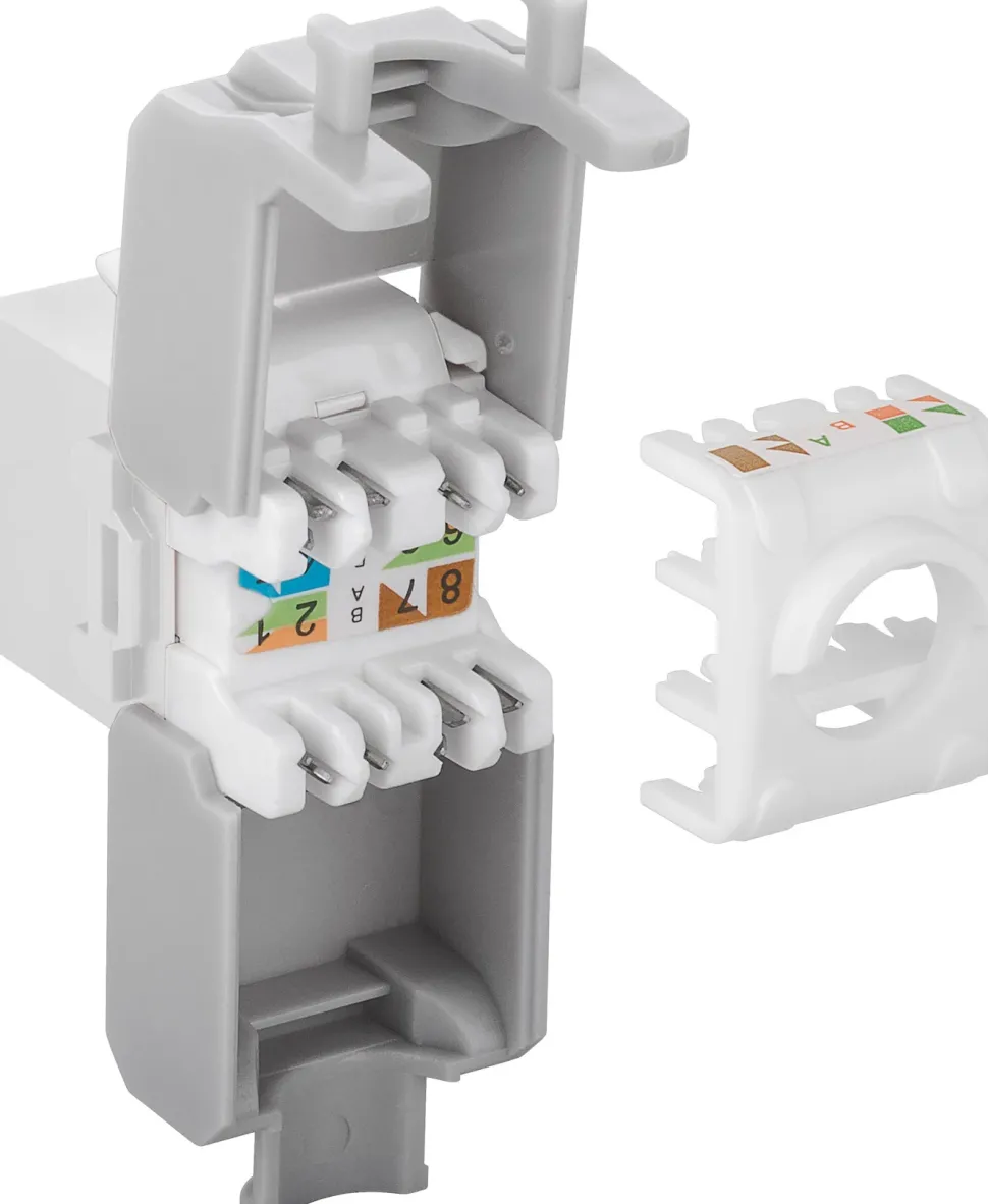 Luxorparts Keystone-jack Cat. 6a UTP verktygsfri Vit