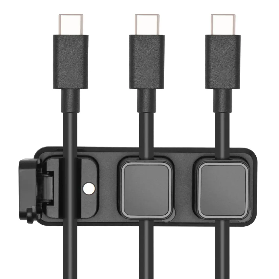 Luxorparts Magnetisk kabelklämma med basplatta Svart (6-pack)