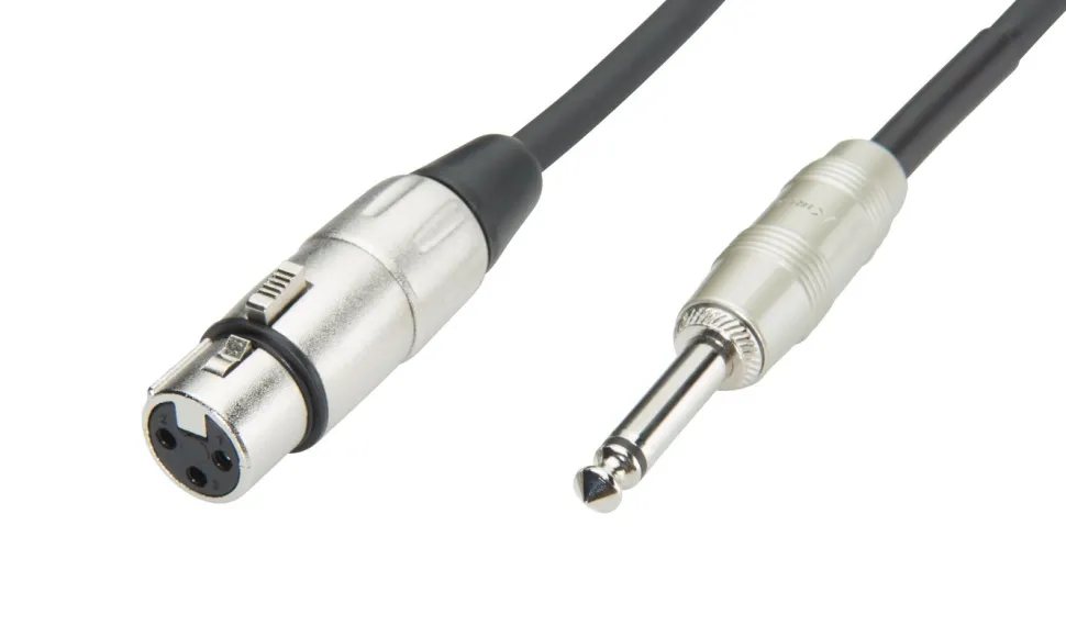 Luxorparts Mikrofonkabel XLR till 6,3 mm 1 m, Svart