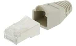 Luxorparts STP-modulkontakt RJ45 Cat.6 med böjskydd 10-pack