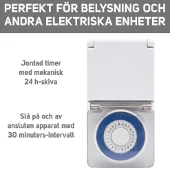 Luxorparts Timer för utomhusbruk 24 h
