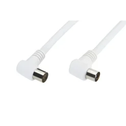 Luxorparts Vinklad antennkabel Klass A Vit 2,5 m