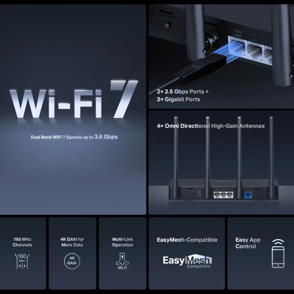 Mercusys MR27BE Dual-Band Wifi 7-router