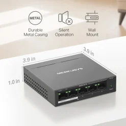 Mercusys MS105GP 5-portars gigabitswitch med POE+