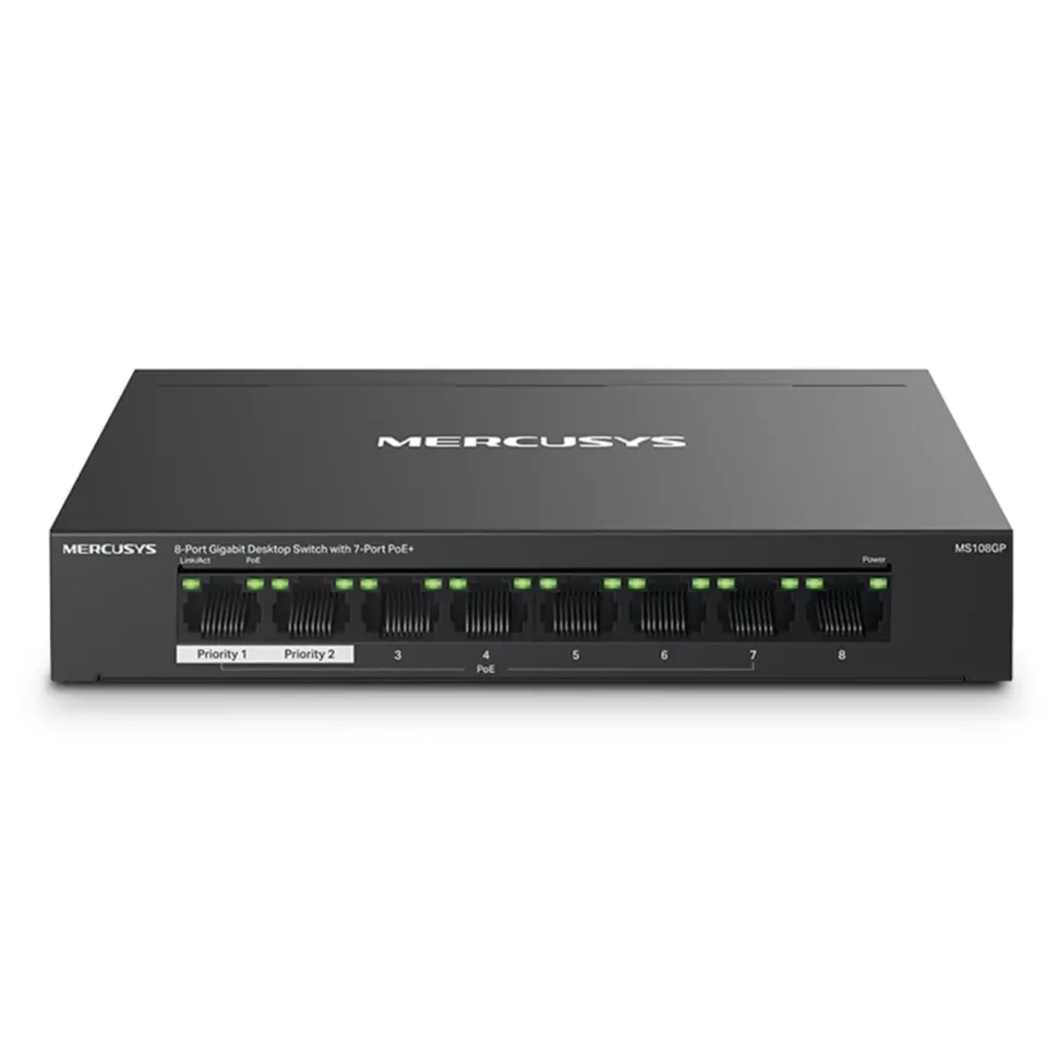 Mercusys MS108GP 8-portars gigabitswitch med POE+