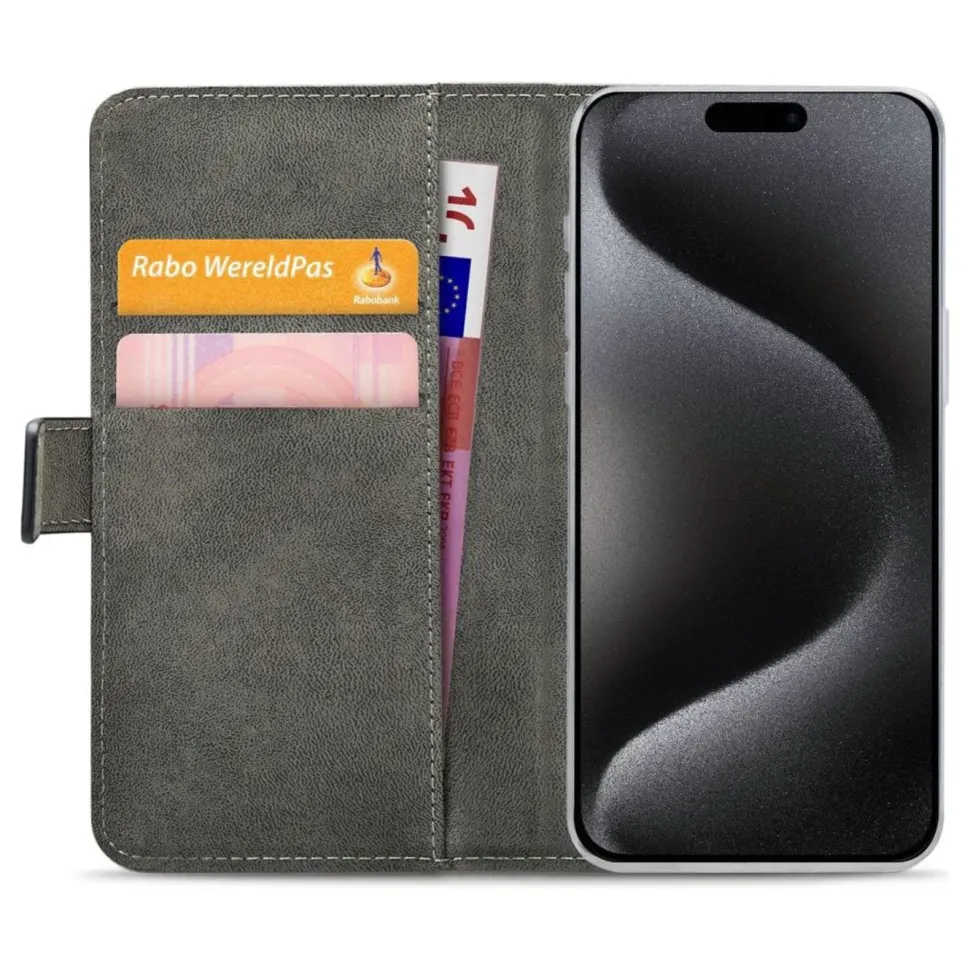 Mobilize Classic Gelly Wallet Book Case – Mobilskal för iPhone 15 Pro Svart