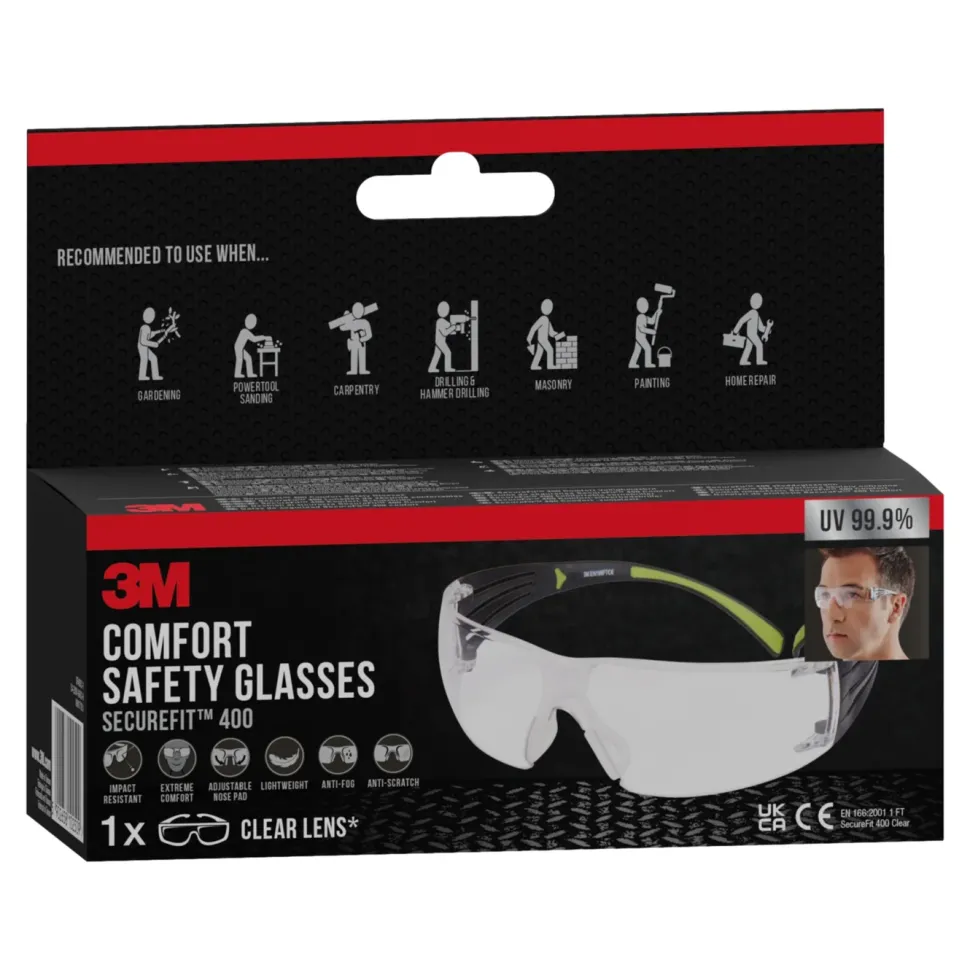 3M SecureFit 400 skyddsglasögon Transparent