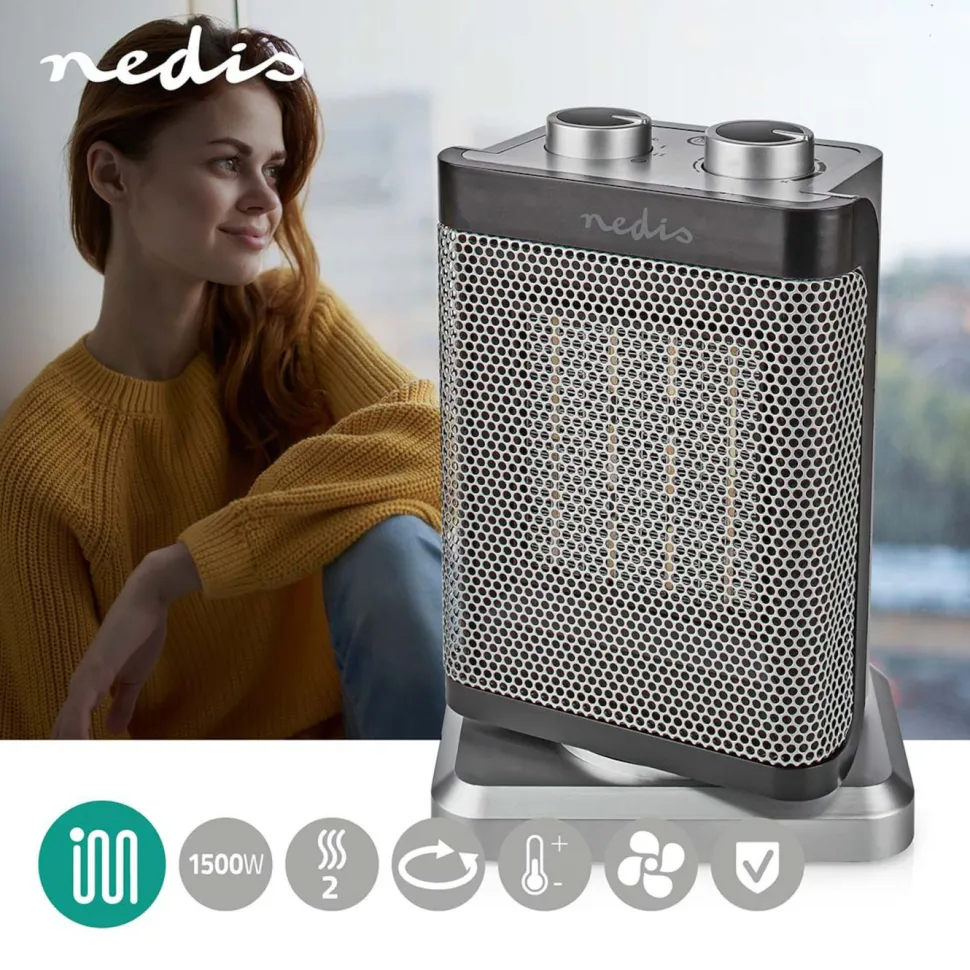Nedis Keramisk Värmefläkt 1500 W