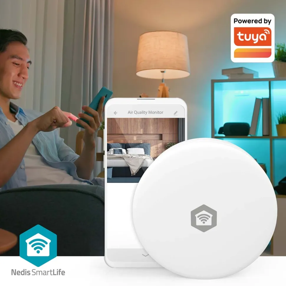Nedis SmartLife luftkvalitetsmätare med CO₂-sensor och wifi