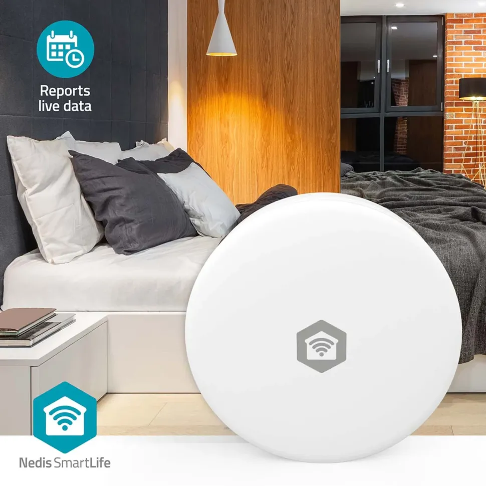 Nedis SmartLife luftkvalitetsmätare med CO₂-sensor och wifi