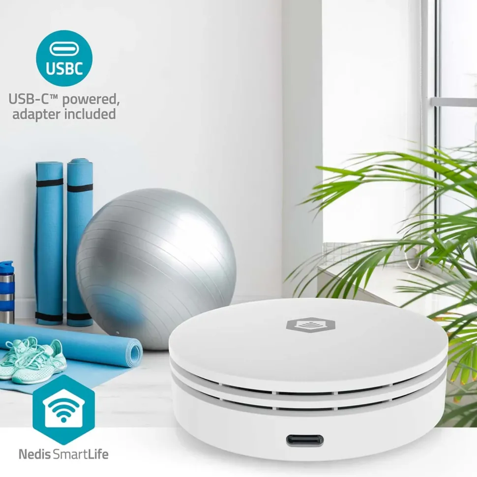 Nedis SmartLife luftkvalitetsmätare med CO₂-sensor och wifi