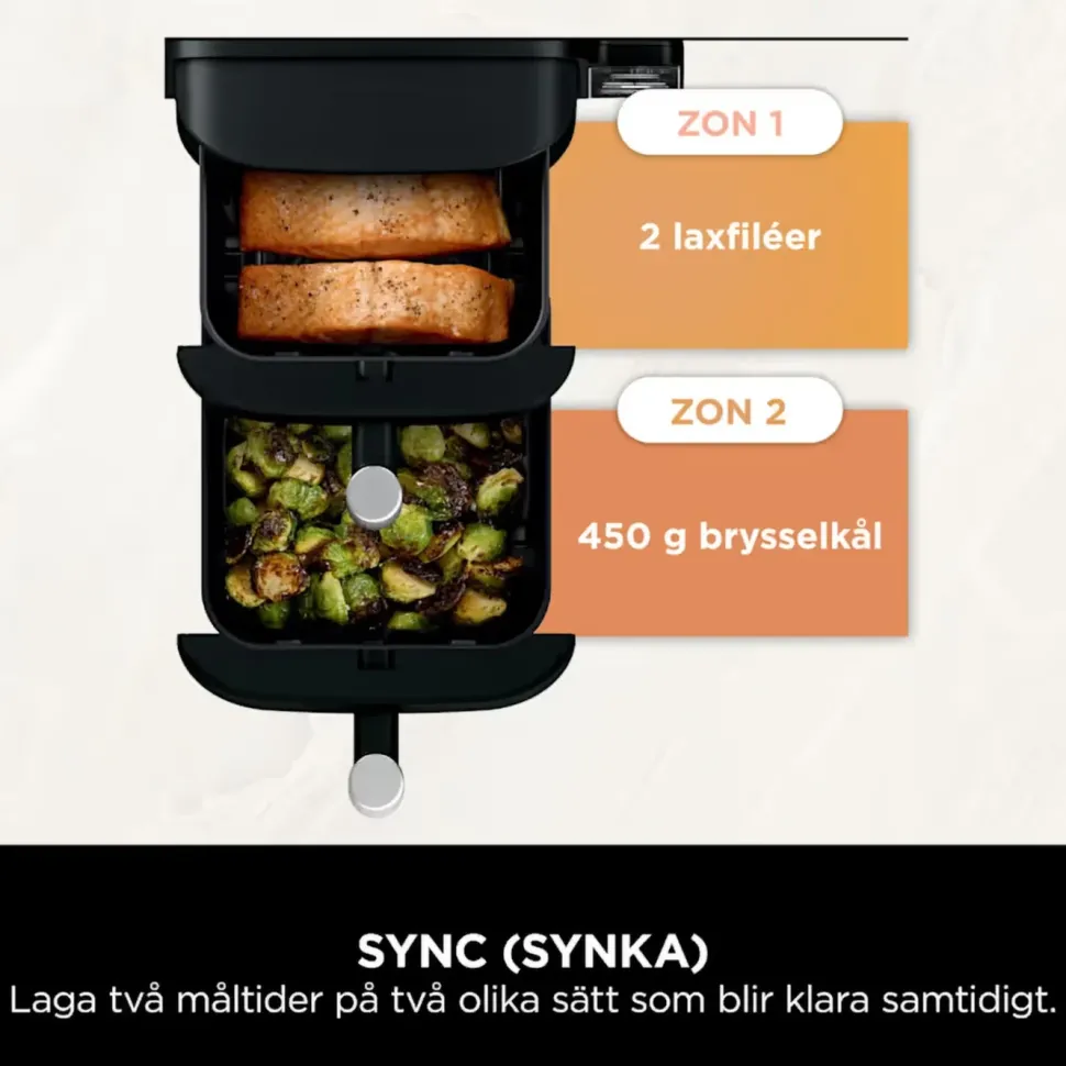 Ninja Stacked Dual Zone varmluftsfritös 7,6 L