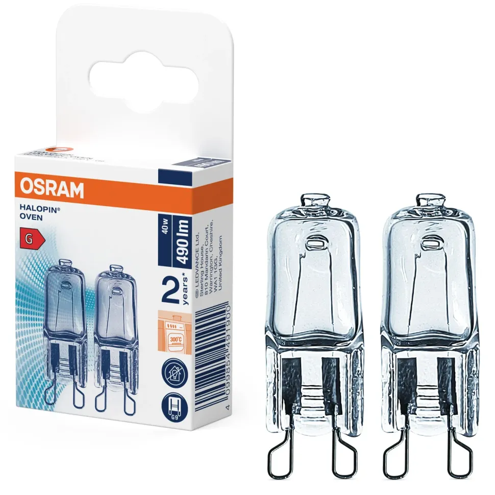 Osram Halopin ugnslampa G9 40W 2-pack