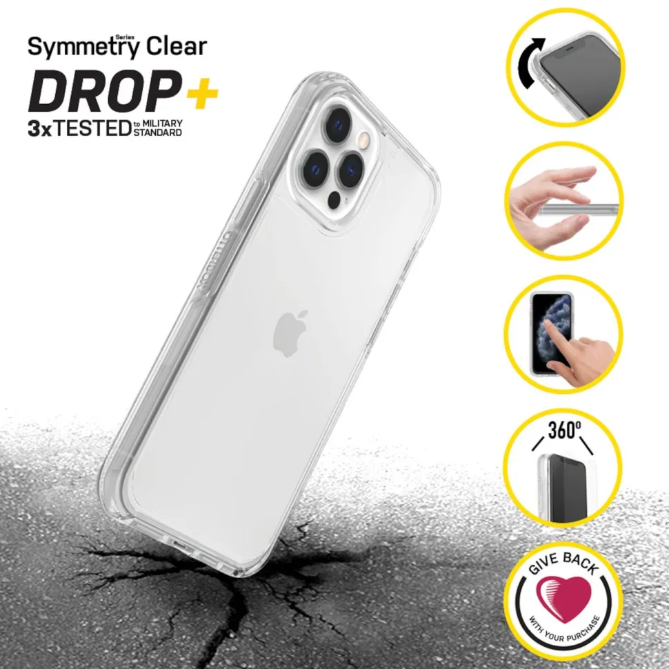 Otterbox Symmetry Tåligt skal för iPhone 12 och 12 Pro Klar
