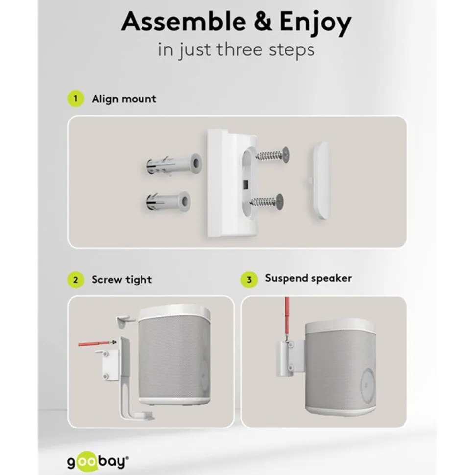 2-pack Högtalarfäste för Sonos One och One SL Vit