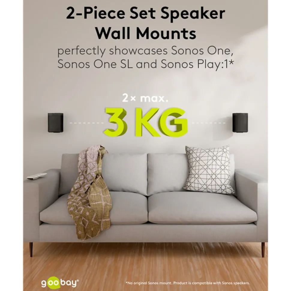 2-pack Högtalarfäste för Sonos One och One SL Svart