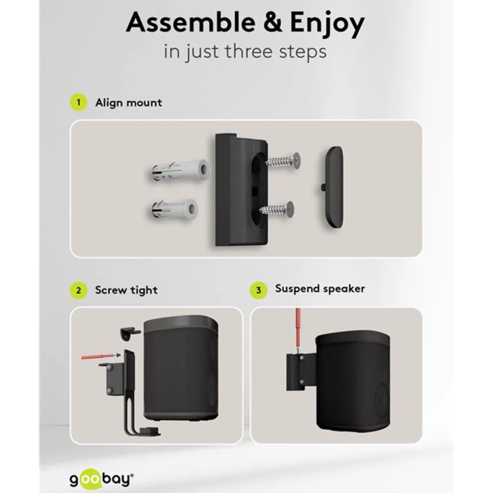 2-pack Högtalarfäste för Sonos One och One SL Svart