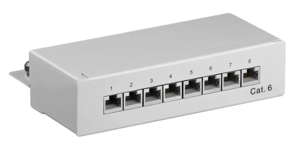 Patchpanel 8 portar Cat. 6
