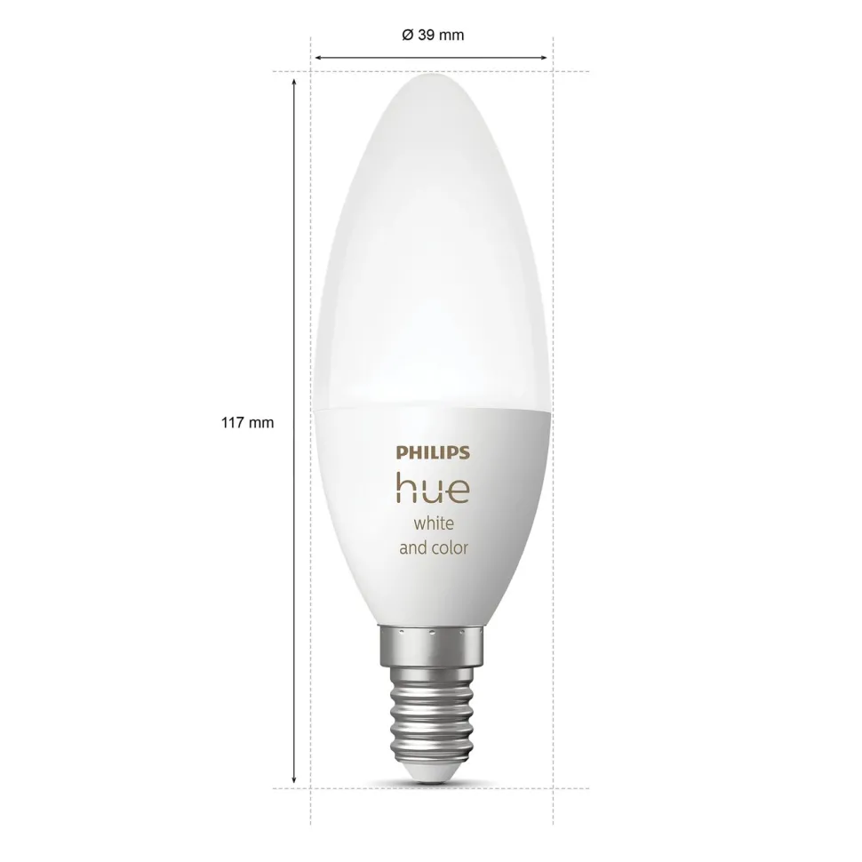 Philips Hue Color Ambiance Smart LED-lampa E14 470 lm 2-pack
