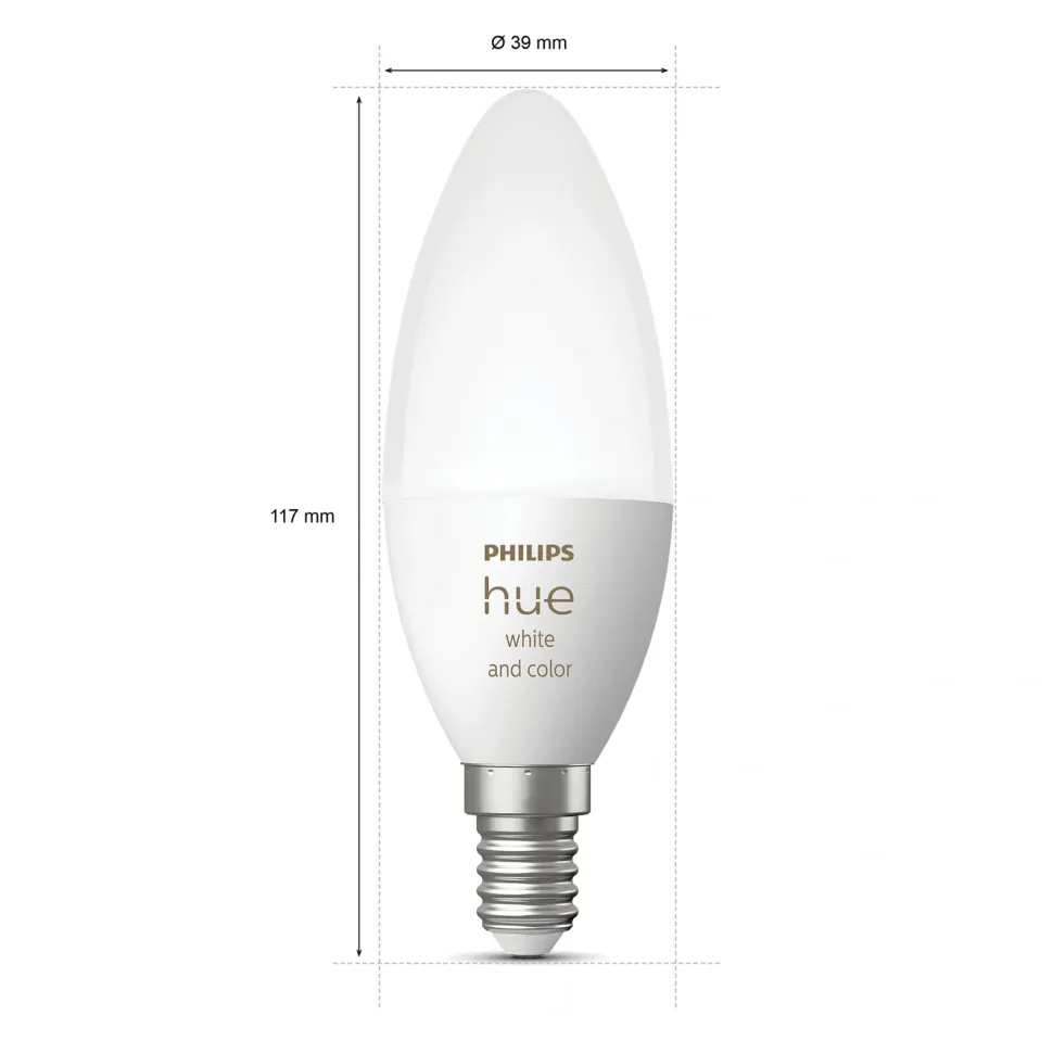 Philips Hue Color Ambiance Smart LED-lampa E14 470 lm 2-pack