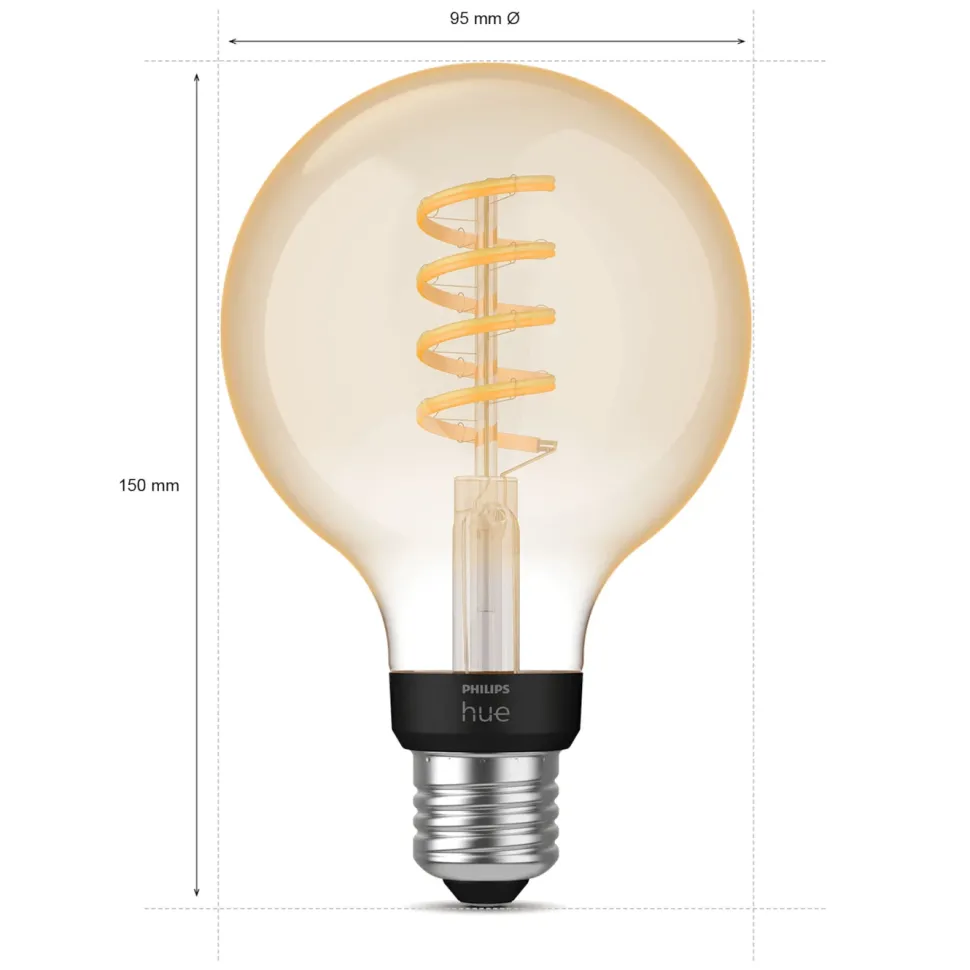 Philips Hue Filament G93 E27 Smart LED-lampa 550 lm