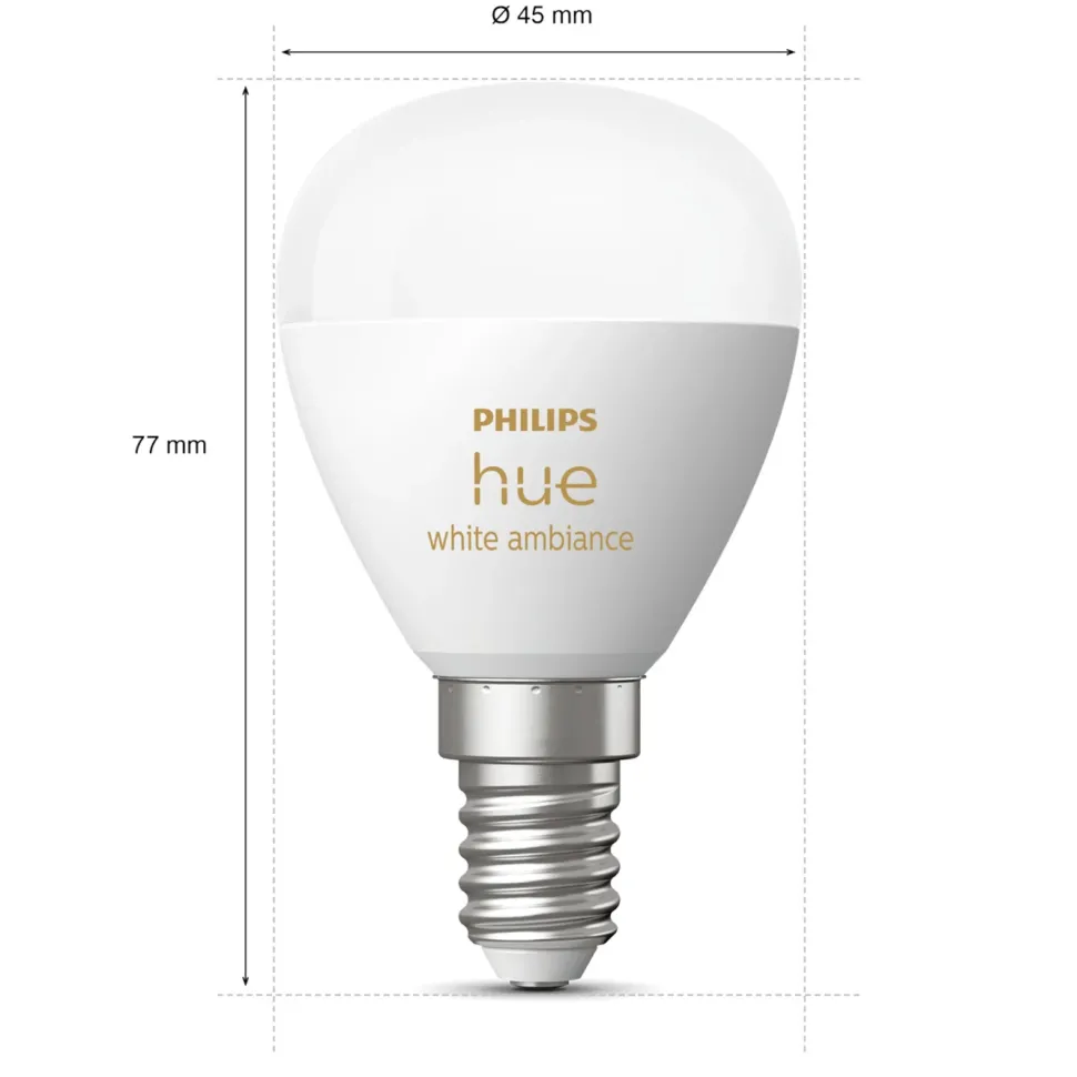Philips Hue Luster Klotlampa White Ambiance E14 470 lm 2-pack