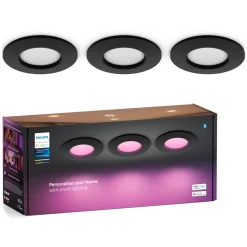 Philips Hue Slim infälld belysning Ø90 mm 3-pack Svart