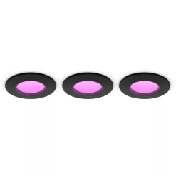 Philips Hue Slim infälld belysning Ø90 mm 3-pack Svart